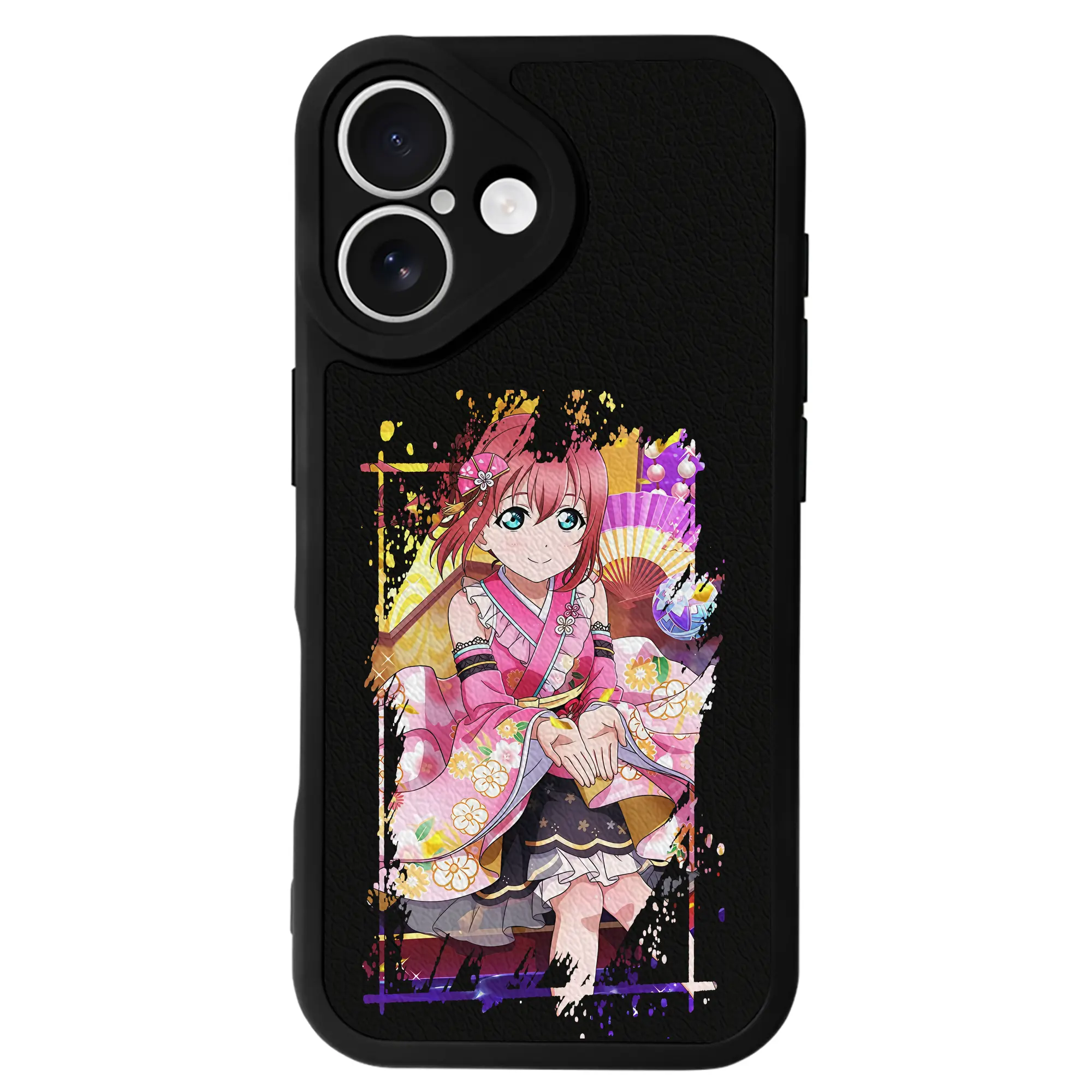 Love Live! グッズ,黒澤ルビィ - IPhone 16シリーズ対応 ・ シリコンスマホケース ・ レザー調 ・ 高精度フィット ・ 耐衝撃 ・ ワイヤレス充電対応 ・ 精密カット